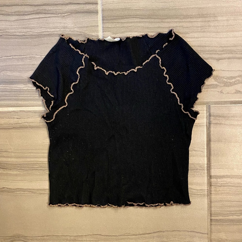 Free People Black Crop Top